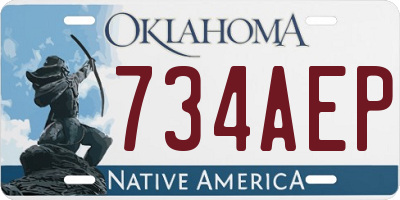 OK license plate 734AEP