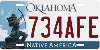OK license plate 734AFE