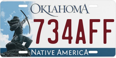 OK license plate 734AFF