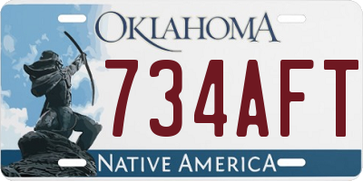 OK license plate 734AFT
