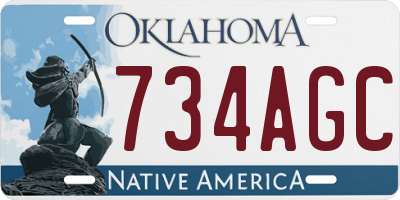 OK license plate 734AGC