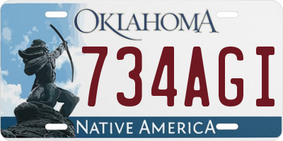 OK license plate 734AGI
