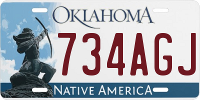 OK license plate 734AGJ