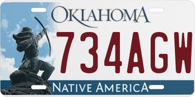 OK license plate 734AGW