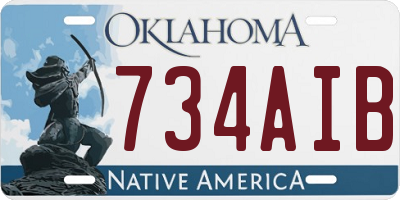 OK license plate 734AIB