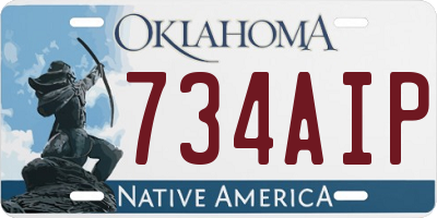 OK license plate 734AIP
