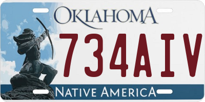 OK license plate 734AIV