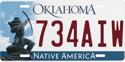 OK license plate 734AIW