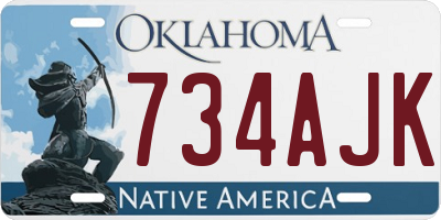 OK license plate 734AJK