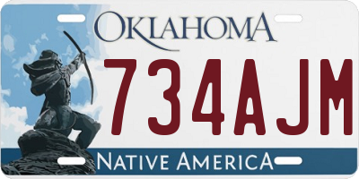 OK license plate 734AJM