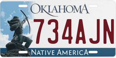 OK license plate 734AJN