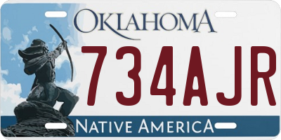 OK license plate 734AJR