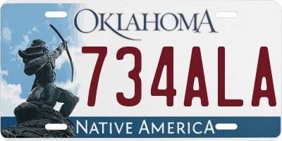 OK license plate 734ALA