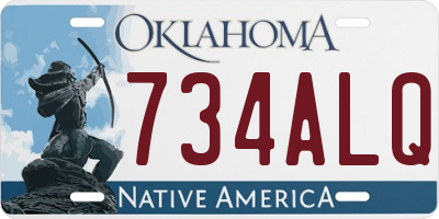 OK license plate 734ALQ