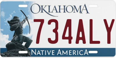 OK license plate 734ALY