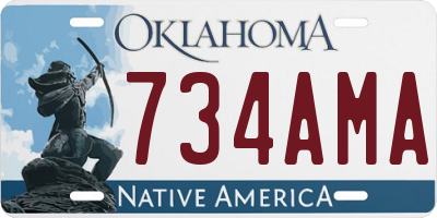 OK license plate 734AMA