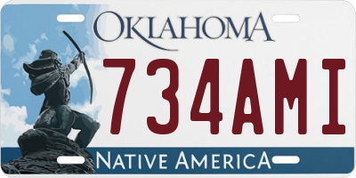 OK license plate 734AMI
