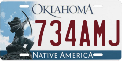 OK license plate 734AMJ