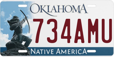 OK license plate 734AMU