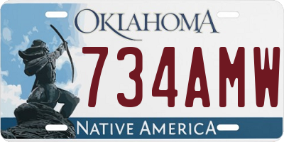 OK license plate 734AMW