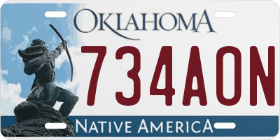 OK license plate 734AON