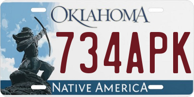 OK license plate 734APK