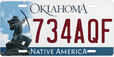 OK license plate 734AQF