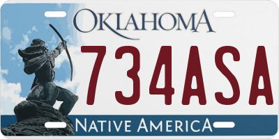 OK license plate 734ASA