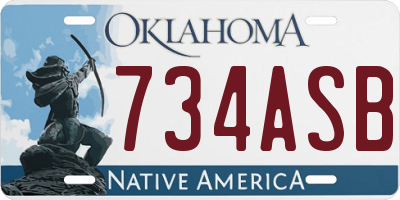 OK license plate 734ASB