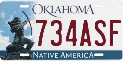 OK license plate 734ASF