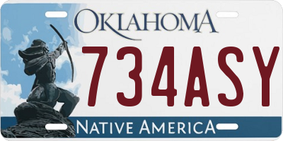 OK license plate 734ASY