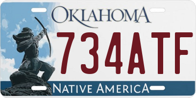 OK license plate 734ATF