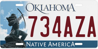 OK license plate 734AZA