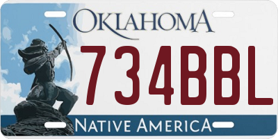 OK license plate 734BBL
