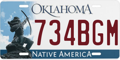 OK license plate 734BGM