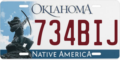 OK license plate 734BIJ