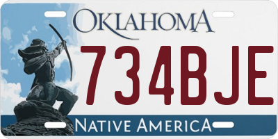 OK license plate 734BJE
