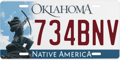 OK license plate 734BNV