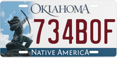 OK license plate 734BOF