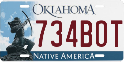 OK license plate 734BOT
