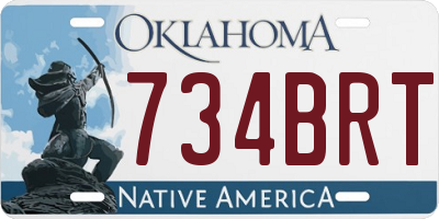 OK license plate 734BRT