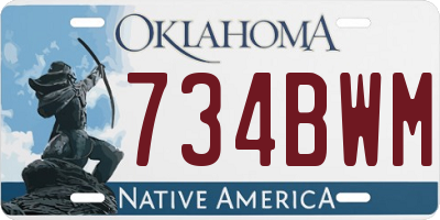 OK license plate 734BWM