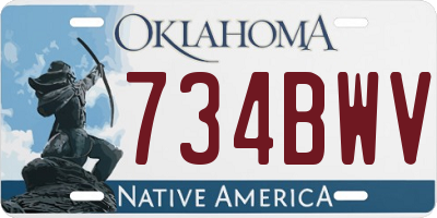 OK license plate 734BWV