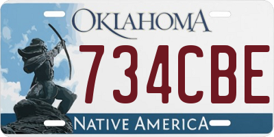 OK license plate 734CBE