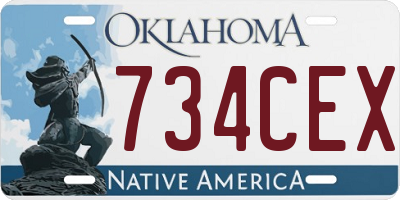OK license plate 734CEX