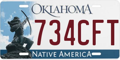 OK license plate 734CFT