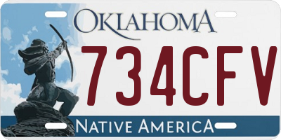 OK license plate 734CFV
