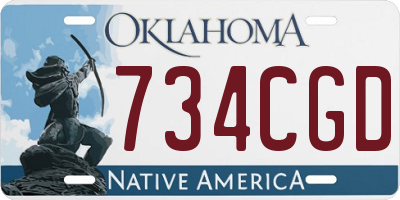 OK license plate 734CGD