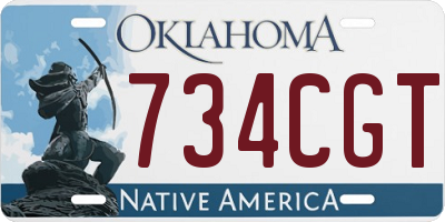 OK license plate 734CGT