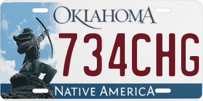 OK license plate 734CHG